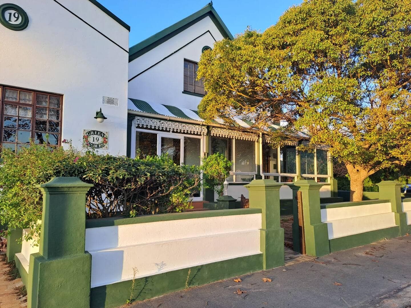 Green Gables historic exterior with green columns